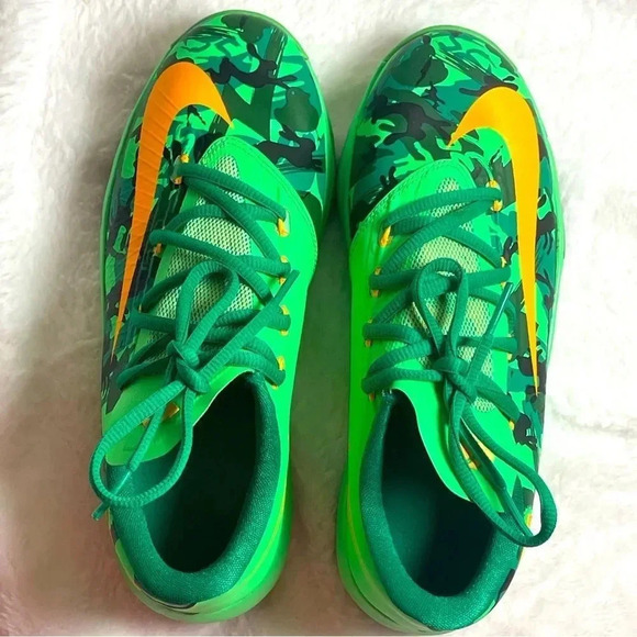 Nike Zoom KD 6 VI Easter 2013 599477-303 Green Camo/Orange Basketball -Size 4.5Y - Picture 2 of 8